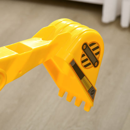 Ride-On Excavator with Shovel Horn, Kids Excavator with Storage Space Under Seat, Ride-On Excavator Vehicle for Sitting up to 30kg, Sand Excavator for Kids 1.5-4 Years Yellow