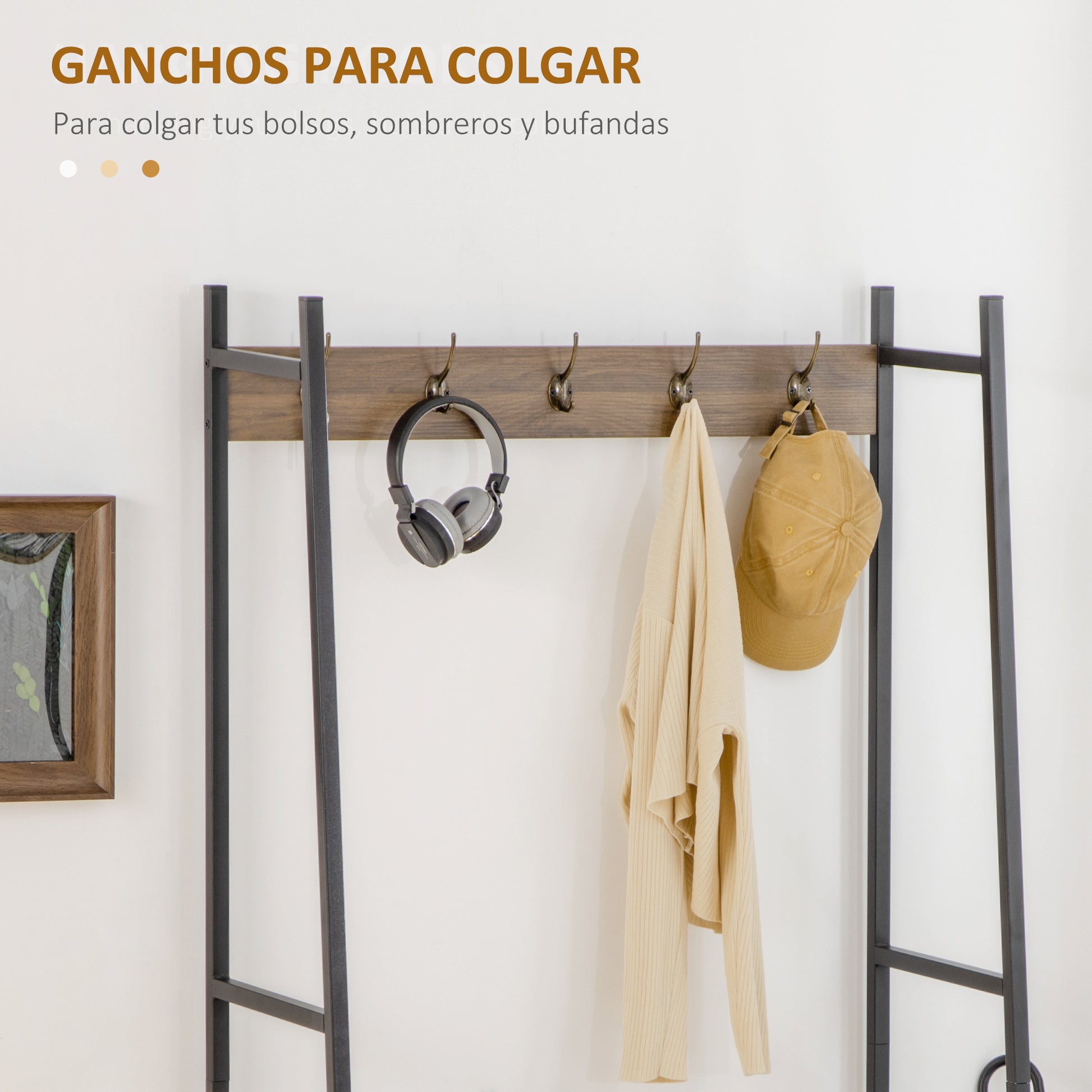 Coat Rack with Shoe Rack Bench Entryway Furniture with 5 Hooks Door and Open Shelf for Hallway Entry 84x40x169 cm Rustic Brown