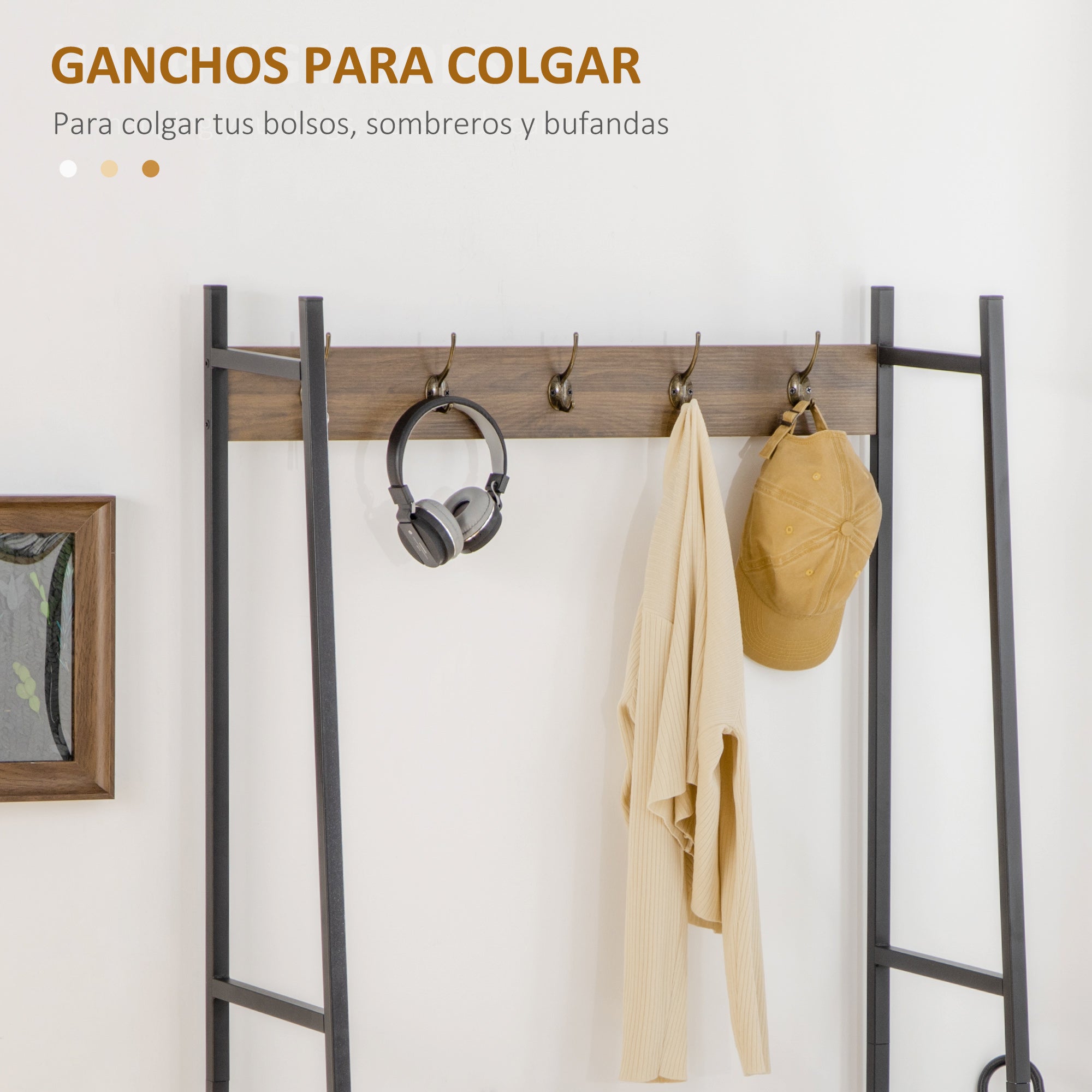 Coat Rack with Shoe Rack Bench Entryway Furniture with 5 Hooks Door and Open Shelf for Hallway Entry 84x40x169 cm Rustic Brown