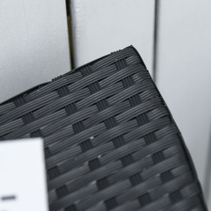 Balcony Table Garden Side Table Table Outdoor Furniture semicircular Poly Rattan Metal Black 100 x 50 x 74 cm