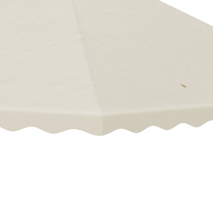 Replacement Canopy Top for Gazebo 3x3m Replacement Cover with Double Roof and 10 Drainage Holes Polyester Fabric for Tent Pavilion Gazebo Cream