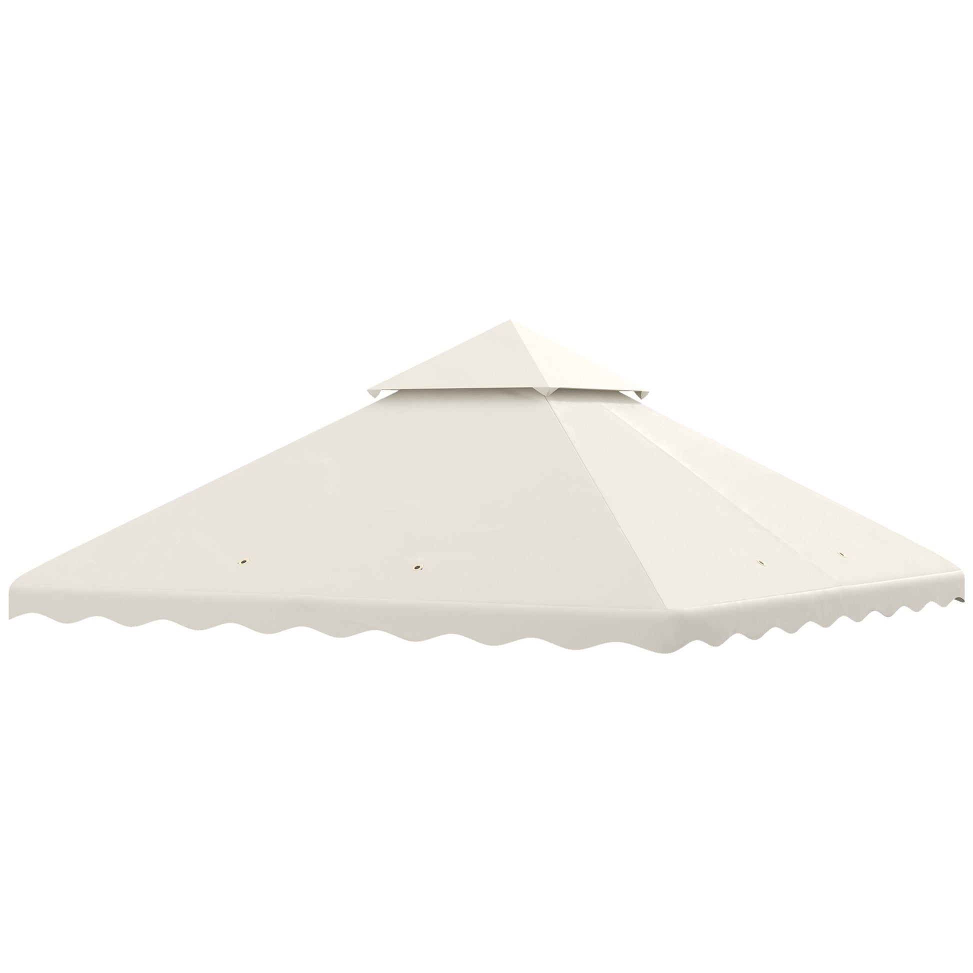 Replacement Canopy Top for Gazebo 3x3m Replacement Cover with Double Roof and 10 Drainage Holes Polyester Fabric for Tent Pavilion Gazebo Cream