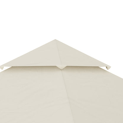 Replacement Canopy Top for Gazebo 3x3m Replacement Cover with Double Roof and 10 Drainage Holes Polyester Fabric for Tent Pavilion Gazebo Cream