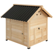 Wooden Duck House Duck Coop with Tilted Roof Poultry Coop with Double Door, Chicken Coop with Removable Floor Goose Coop Chicken Coop Natural 78 x 90 x 92 cm