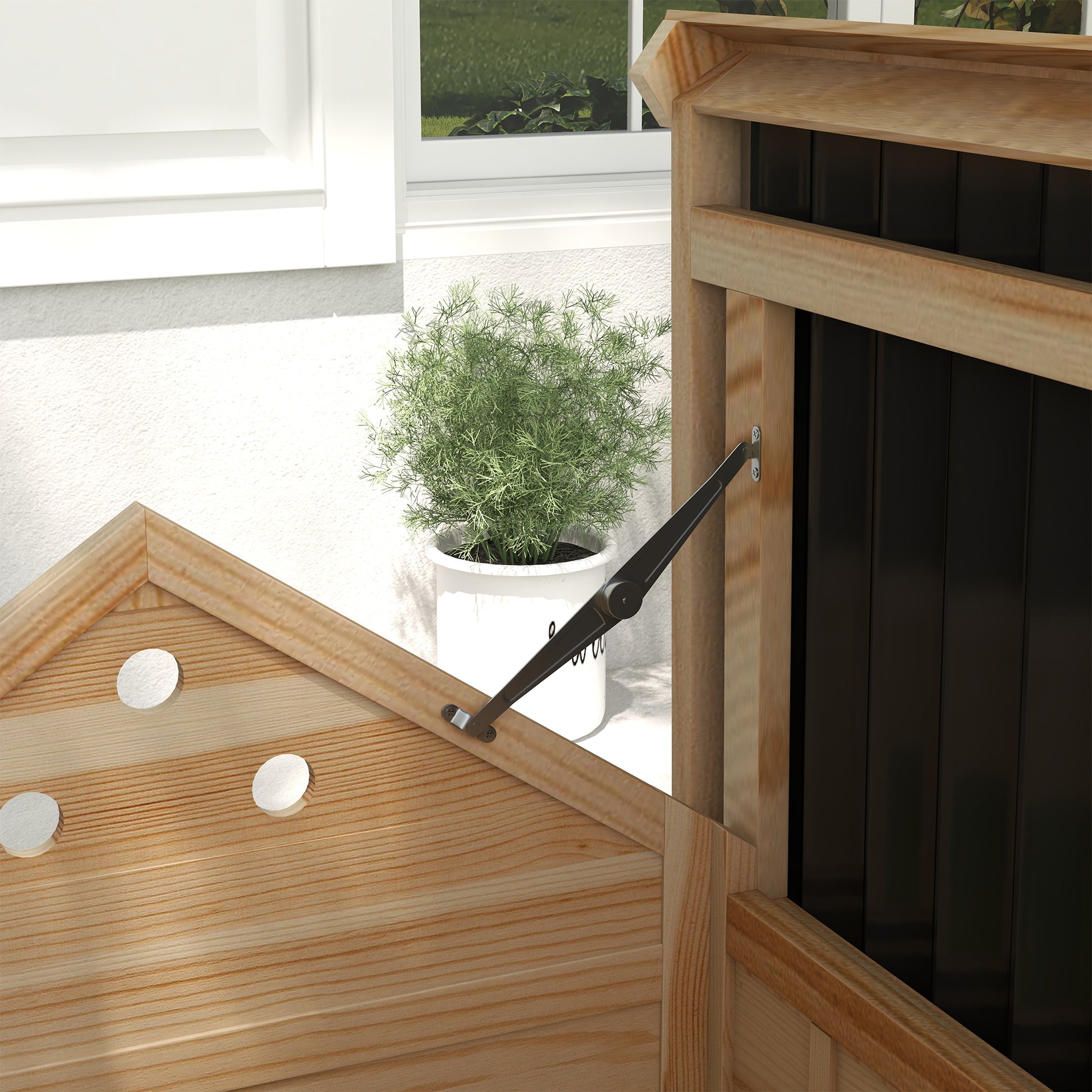 Wooden Duck House Duck Coop with Tilted Roof Poultry Coop with Double Door, Chicken Coop with Removable Floor Goose Coop Chicken Coop Natural 78 x 90 x 92 cm