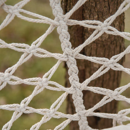 Round Hanging Chair with Ø60 cm Hammock Swing with Cushion and Cotton Rope for Indoor and Outdoor 80x80x42 cm Beige