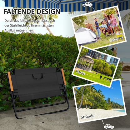 2-Seater Garden Bench, Bench, Foldable Camping Bench, Folding Bench with 220 kg Weight Capacity, for Camping, Patio, Mesh, Black, 108 x 65 x 73 cm