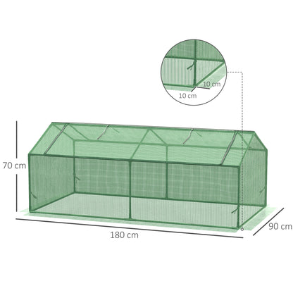 Foil Greenhouse with Window, Green, 180 x 90 x 70 cm