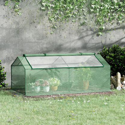 Foil Greenhouse with Window, Green, 180 x 90 x 70 cm