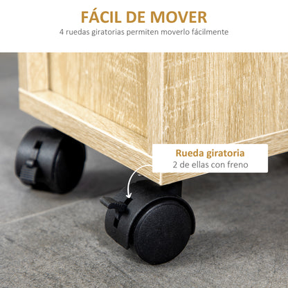 Bathroom Cabinet with Wheels Bathroom Storage Cabinet with Open Shelf Door and Drawer Space-Saving 7.1x11.8x27 inch Oak