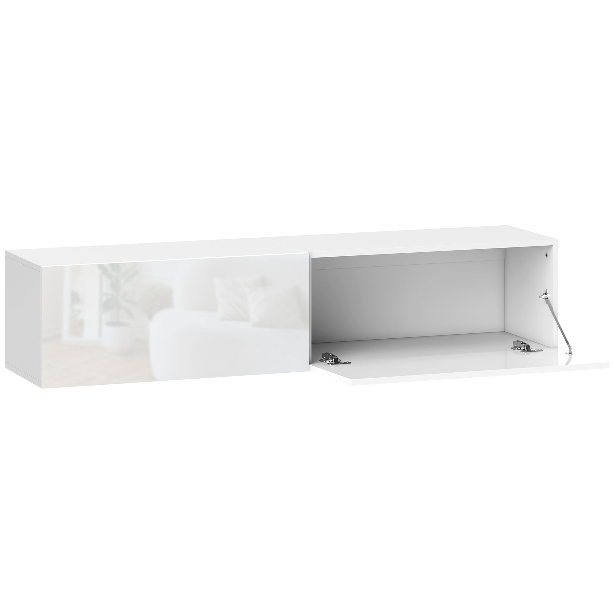 TV cabinet hanging TV board 140 cm for TVs up to 65 inches lowboard TV table with storage TV cabinet for living room high gloss white