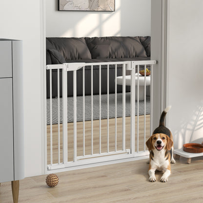 Expandable Safety Gate for Babies & Dogs — Fits 96–103 cm (38–41") Openings, 76 cm (30") High — Auto-Close, Bidirectional, No-Drill Pressure Mount, White