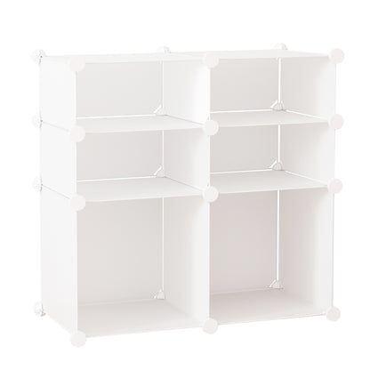 Shoe Cabinet, Shelf with Storage Bins, Wardrobe, Plastic, Steel, White, 75 x 37 x 73 cm