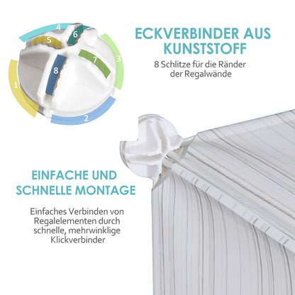 Shoe Cabinet, Shelf with Storage Bins, Wardrobe, Plastic, Steel, White, 75 x 37 x 73 cm