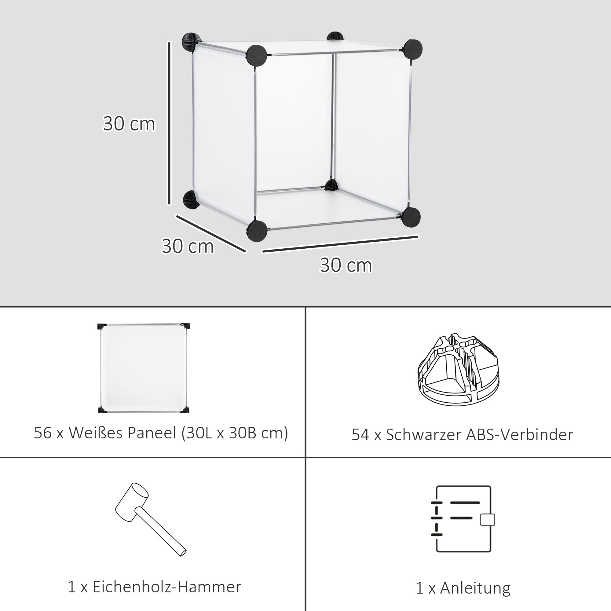 DIY modular shelf system with 16 cubes stackable DIY cube shelf wardrobe storage shelf standing shelf shoe shelf made of plastic steel White 125 x 32 x 125 cm