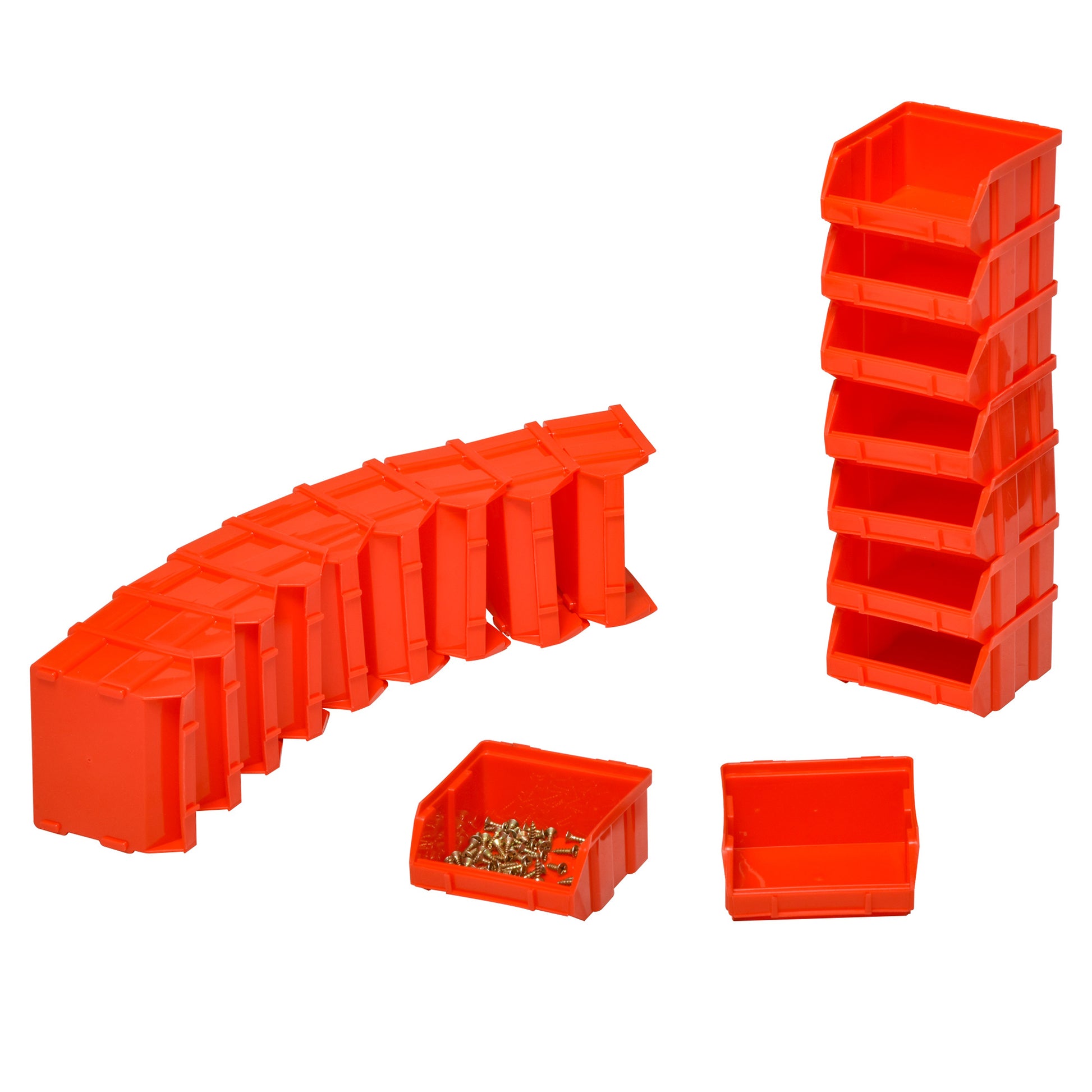 Storage System Wall Shelf 37.5 x 63 cm, Visible Storage Boxes, 30pcs. Boxes in 2 Sizes, Tool Holders, Workshop Wall Shelf for Screws, Workshop