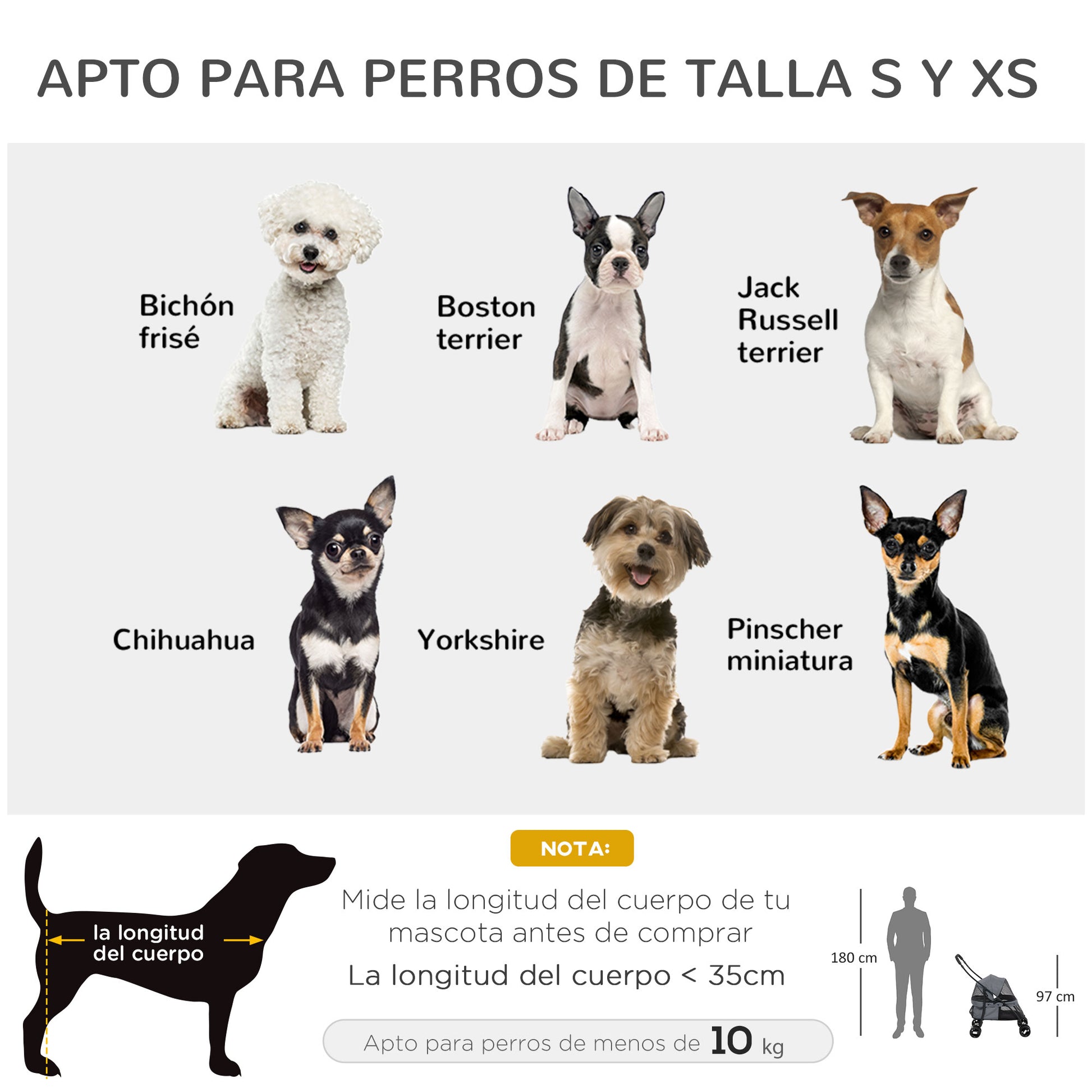 Foldable Pet Stroller for Small Dogs with Mesh Windows Washable Cushion Safety Straps and Steel Frame Load 15 kg Gray