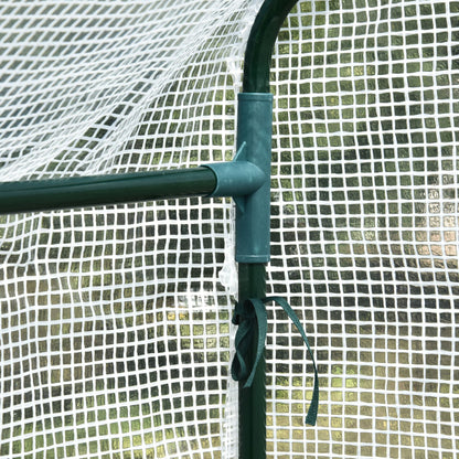 Garden Greenhouse with 4 Shelves Roll-Up Door PE Cover 140g/m² and Steel Frame for Crops Plants Pots Flowers 120x186x190 cm White