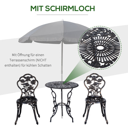 Garden Furniture 3 pc. Garden Set Seating Group Balcony Set Balcony Furniture Set Ensemble Table Chair Bronze