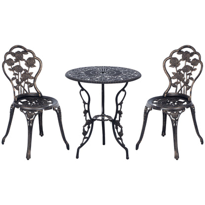 Garden Furniture 3 pc. Garden Set Seating Group Balcony Set Balcony Furniture Set Ensemble Table Chair Bronze