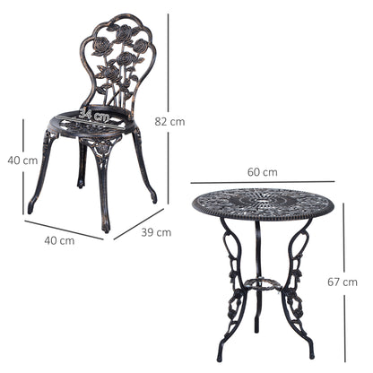 Garden Furniture 3 pc. Garden Set Seating Group Balcony Set Balcony Furniture Set Ensemble Table Chair Bronze