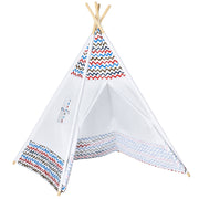 Children's Teepee Tent for +3 Years Old Portable Wooden Kids Tipi with Window for Indoor and Outdoor Use 120x120x155 cm White