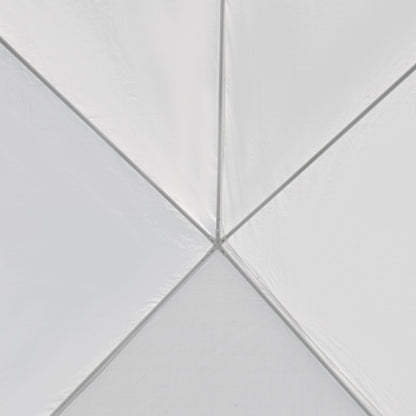 Garden Tent 6x3 m Removable Outdoor Gazebo with 4 Windows 2 Zippered Doors 6 Side Walls and Waterproof Pavilion for Terrace Patio Beach White