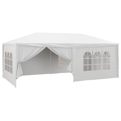 Garden Tent 6x3 m Removable Outdoor Gazebo with 4 Windows 2 Zippered Doors 6 Side Walls and Waterproof Pavilion for Terrace Patio Beach White