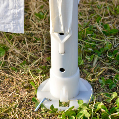 Garden Tent 6x3 m Removable Outdoor Gazebo with 4 Windows 2 Zippered Doors 6 Side Walls and Waterproof Pavilion for Terrace Patio Beach White