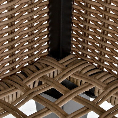 Cosy Chic Style Garden Coffee Table - Lift-Top Coffee Table - Epoxy Metal Synthetic Rattan Resin Beige