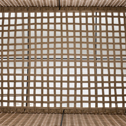 Cosy Chic Style Garden Coffee Table - Lift-Top Coffee Table - Epoxy Metal Synthetic Rattan Resin Beige