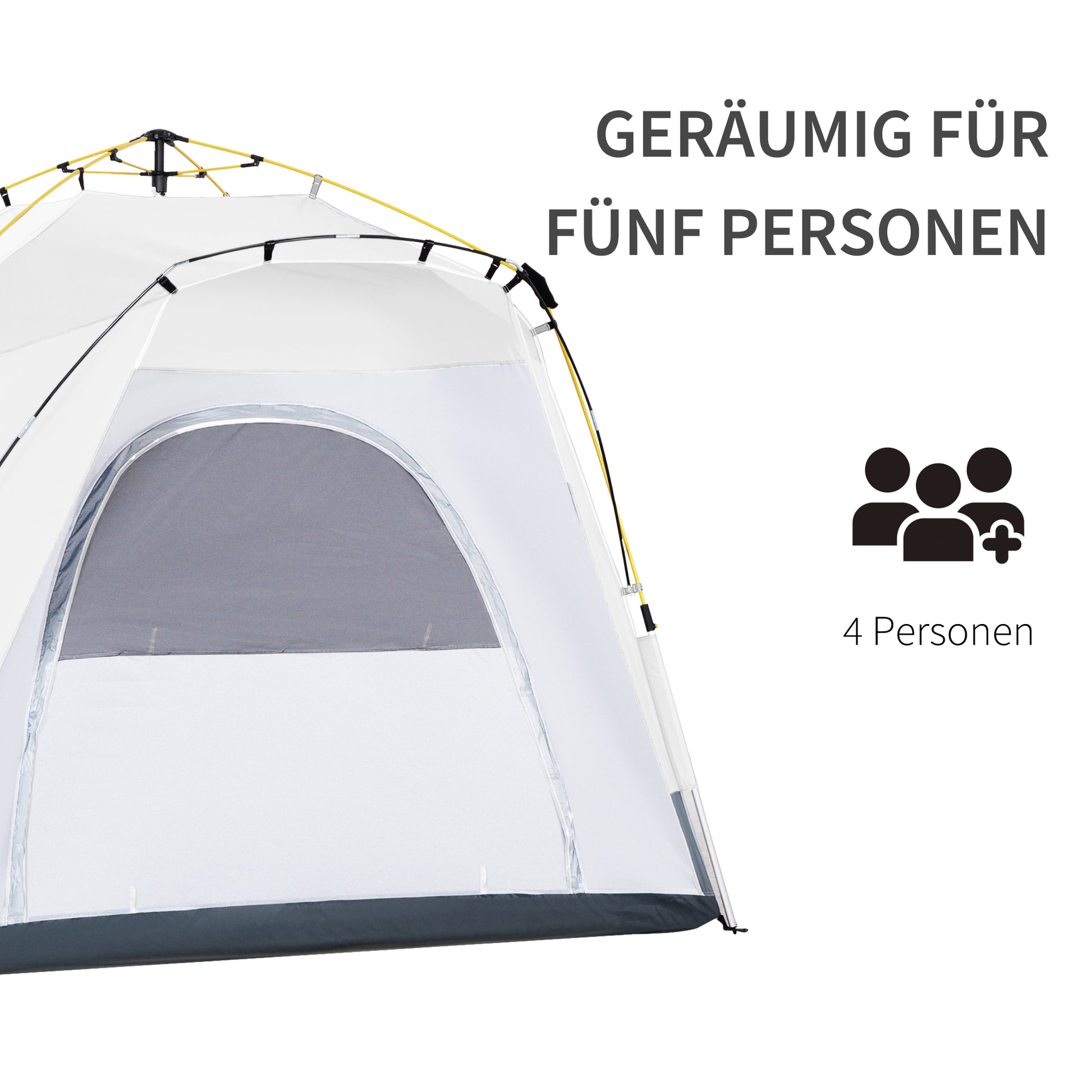 Dome Tent for 4 People Light, Stable, Waterproof UV 50+ Pop Up Camping Tent with Hook Door Window, Groundsheet Family Tent with 1000mm Water Column Tent for Camping Travel Trekking Garden