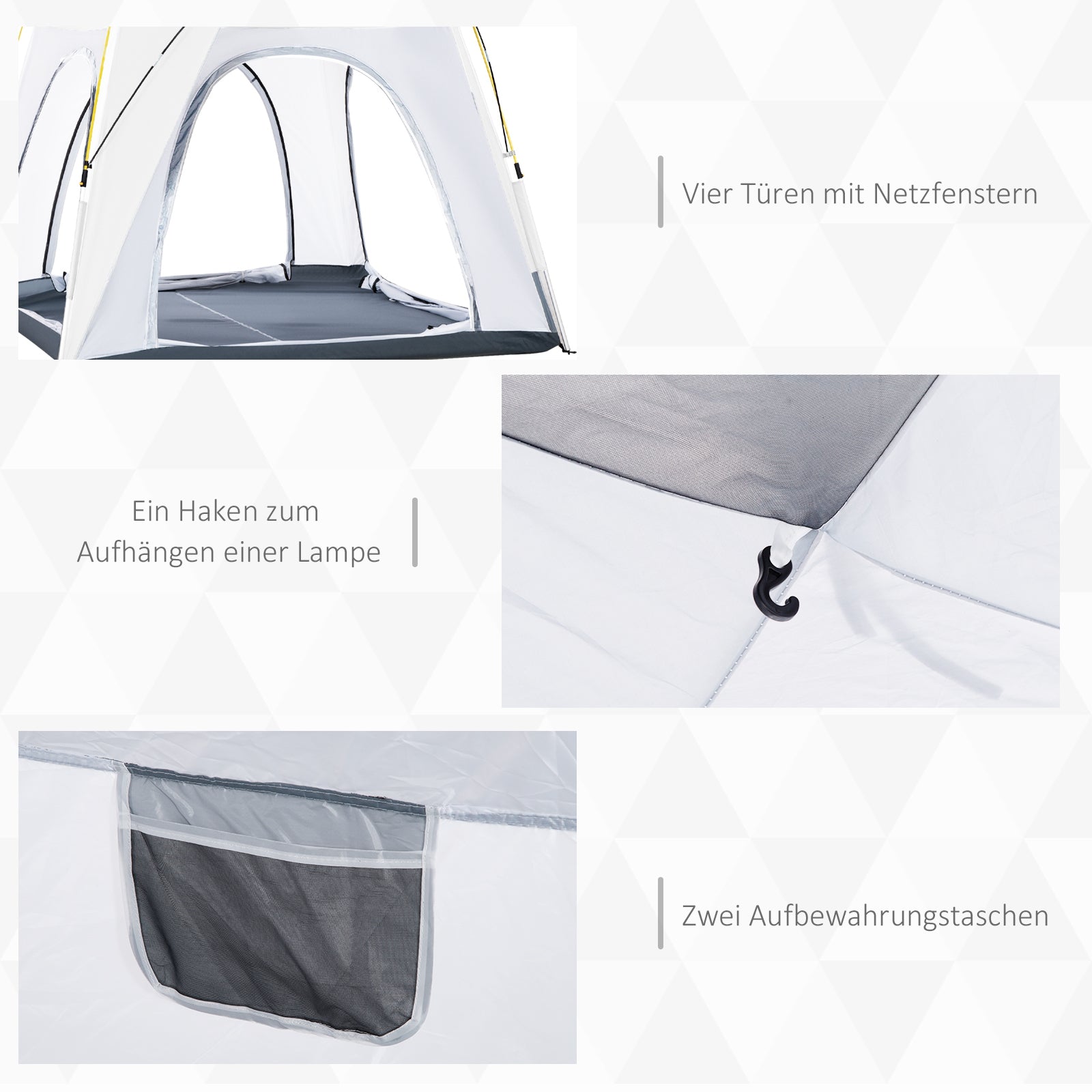 Dome Tent for 4 People Light, Stable, Waterproof UV 50+ Pop Up Camping Tent with Hook Door Window, Groundsheet Family Tent with 1000mm Water Column Tent for Camping Travel Trekking Garden