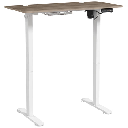 Electric Height Adjustable Sit-Stand Desk with Memory Function, Height Adjustable Desk 72-116 cm, 120L x 60W cm Natural and White