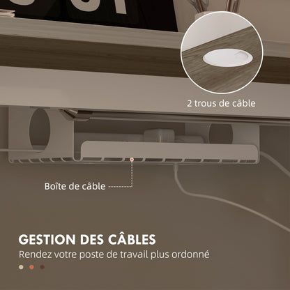 Electric Height Adjustable Sit-Stand Desk with Memory Function, Height Adjustable Desk 72-116 cm, 120L x 60W cm Natural and White