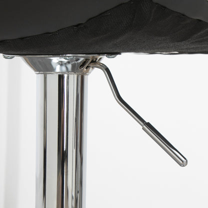 Set of 2 Faux Leather Bar Stools with Backrest, Swivel Kitchen and Living Room Stools with Footrest, 42x45x89-110cm, Gray