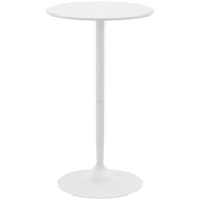 Bar Table Bistro Table Round Party Table Ø60 x 102 cm Poseur Table for Dining Room, Living Room, Steel, White