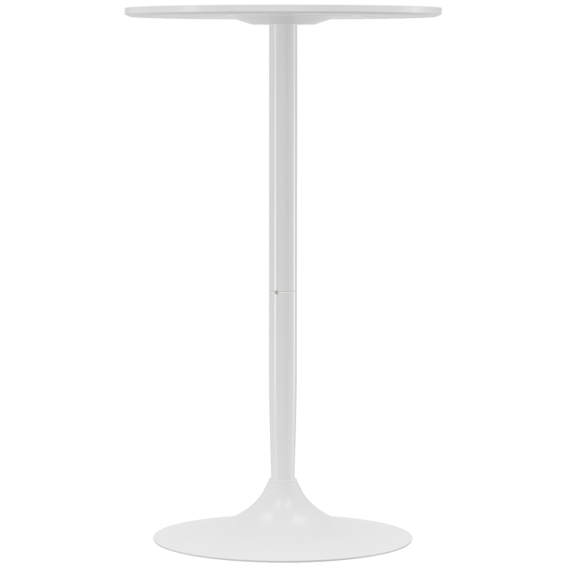 Bar Table Bistro Table Round Party Table Ø60 x 102 cm Poseur Table for Dining Room, Living Room, Steel, White