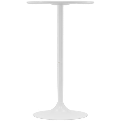 Bar Table Bistro Table Round Party Table Ø60 x 102 cm Poseur Table for Dining Room, Living Room, Steel, White
