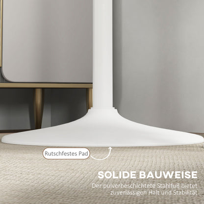 Bar Table Bistro Table Round Party Table Ø60 x 102 cm Poseur Table for Dining Room, Living Room, Steel, White