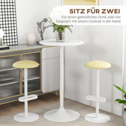 Bar Table Bistro Table Round Party Table Ø60 x 102 cm Poseur Table for Dining Room, Living Room, Steel, White
