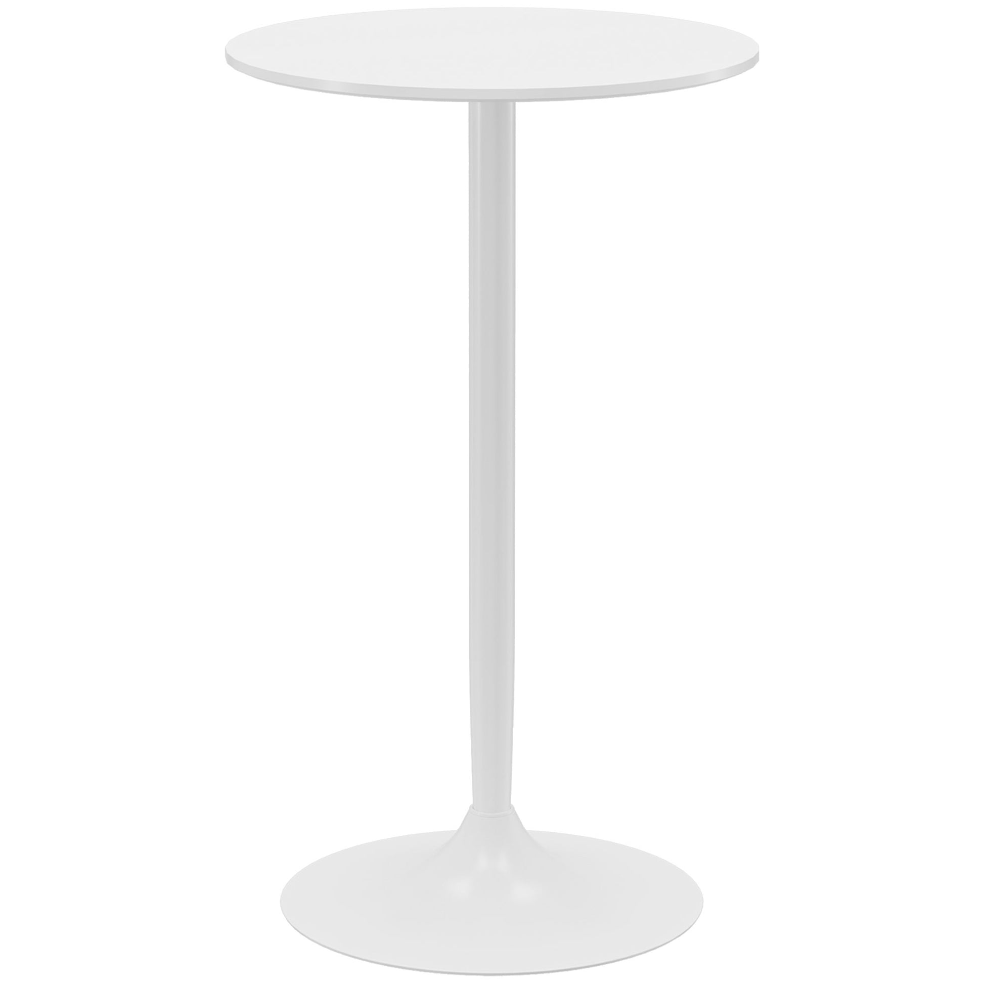 Bar Table Bistro Table Round Party Table Ø60 x 102 cm Poseur Table for Dining Room, Living Room, Steel, White