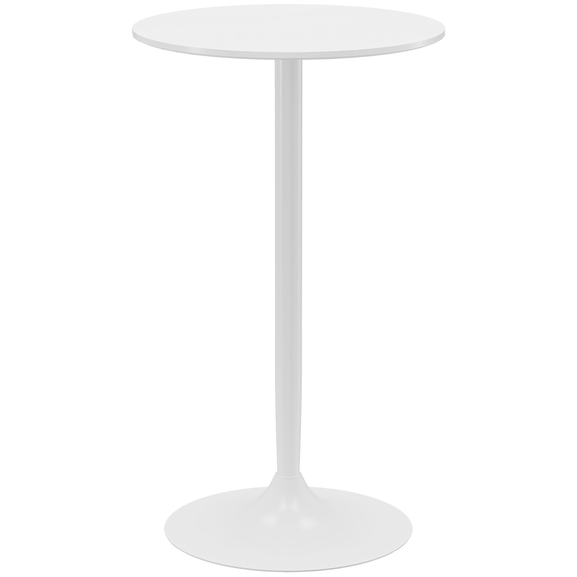 Bar Table Bistro Table Round Party Table Ø60 x 102 cm Poseur Table for Dining Room, Living Room, Steel, White