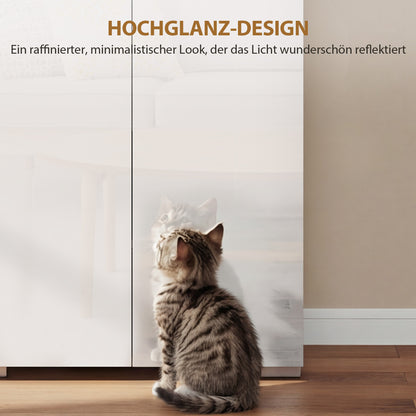 71 in Tall Freestanding Kitchen Pantry – High-Gloss White, Soft-Close Doors & Adjustable Shelves