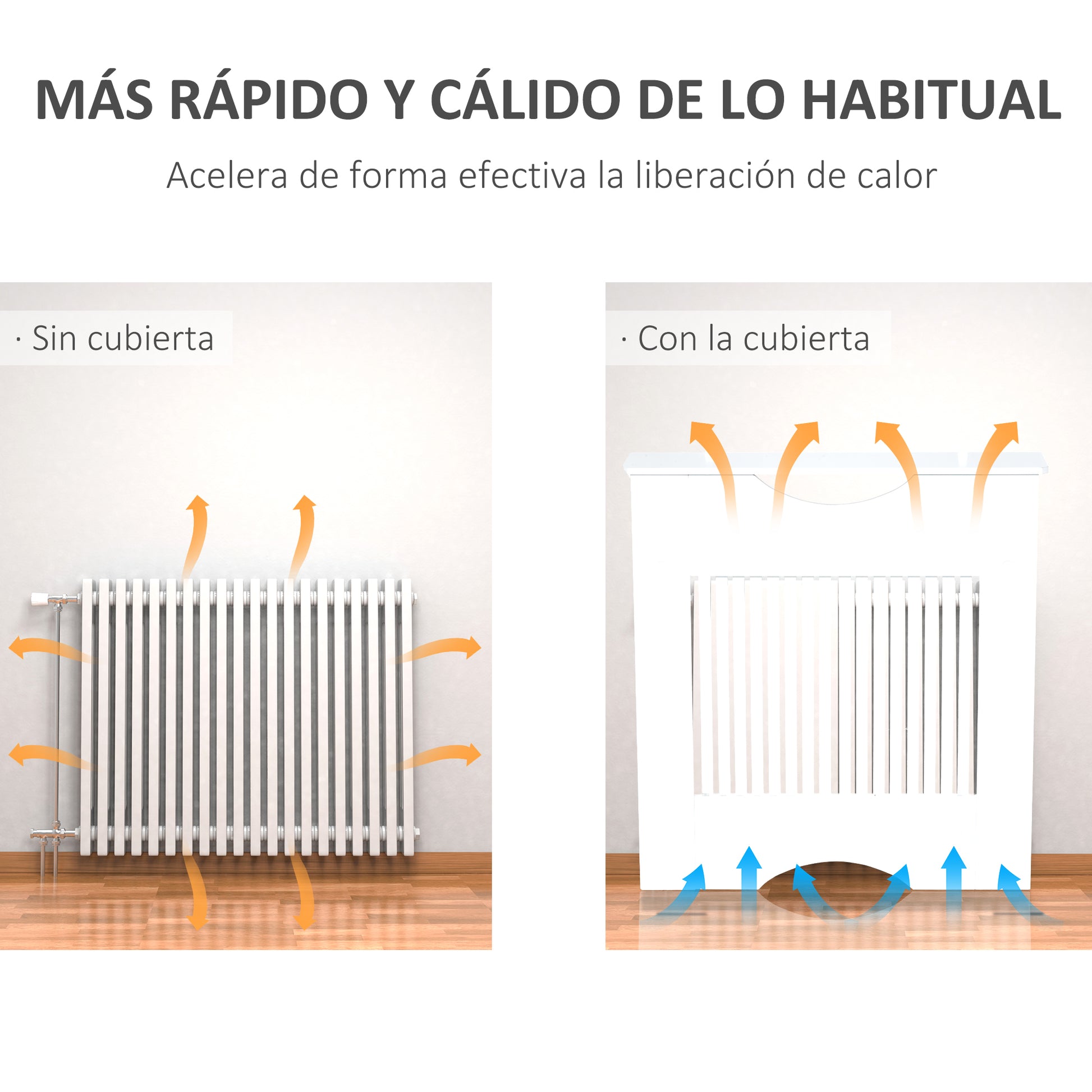 Radiator Cover 78x19x82 cm Modern MDF Radiator Cover with Shelf Load 10 kg and Anti-Tip Device for Living Room Bedroom White