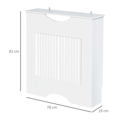 Radiator Cover 78x19x82 cm Modern MDF Radiator Cover with Shelf Load 10 kg and Anti-Tip Device for Living Room Bedroom White
