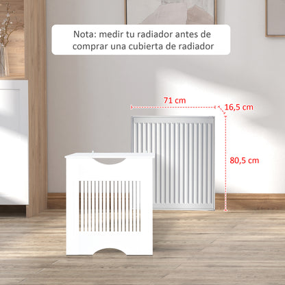 Radiator Cover 78x19x82 cm Modern MDF Radiator Cover with Shelf Load 10 kg and Anti-Tip Device for Living Room Bedroom White