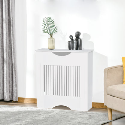 Radiator Cover 78x19x82 cm Modern MDF Radiator Cover with Shelf Load 10 kg and Anti-Tip Device for Living Room Bedroom White