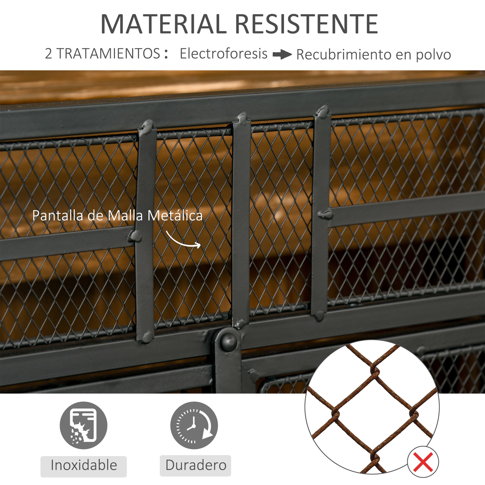 Fire Screen Foldable Fireplace Safety Guard with 3-Panel Double Door and Additional Feet 120x11.5x79 cm Black Metal Construction