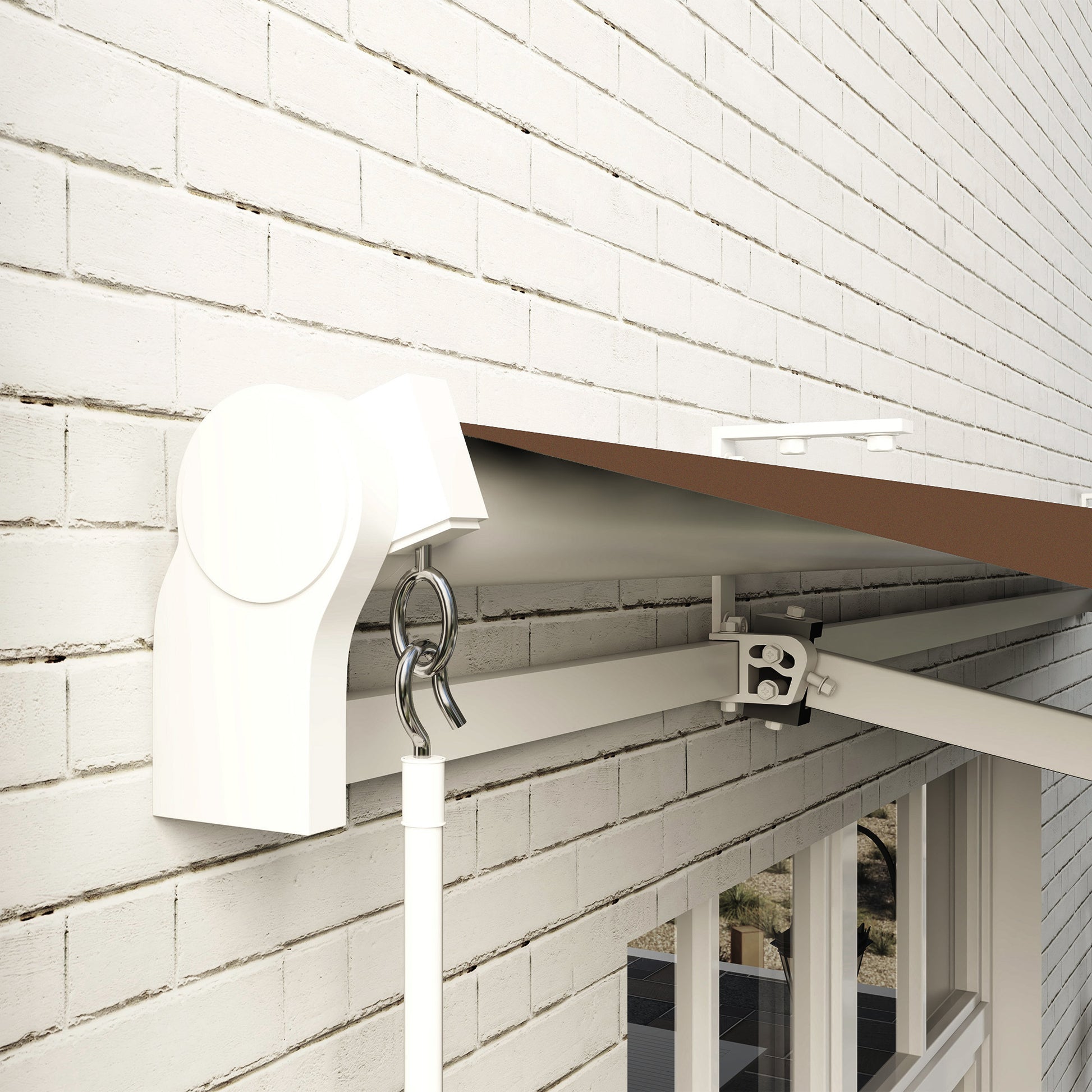 4x2.5m Retractable Arm Awning, Outdoor Crank Canopy in Aluminum and 280g/㎡ Polyester Fabric, UV Protection, for Garden, Balcony and Terrace, Coffee